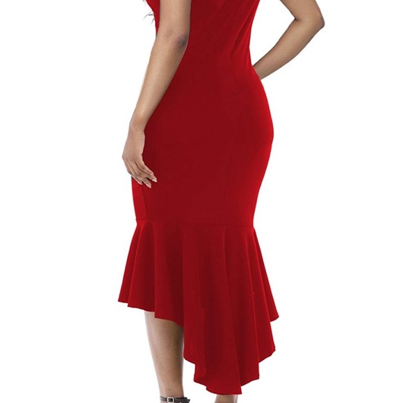 Sexy off  the Shoulder Dress Cocktail red - Picture 6 of 8